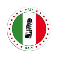 Bellatio 10x Italie sticker rond 14,8 cm landen decoratie Multi
