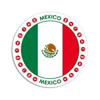 Bellatio 10x Mexico sticker rond 14,8 cm landen decoratie Multi