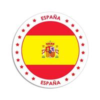 Bellatio 10x Spanje sticker rond 14,8 cm landen decoratie Multi