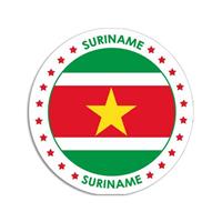 Bellatio 10x Suriname sticker rond 14,8 cm landen decoratie Multi