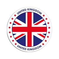 Bellatio 10x United Kingdom sticker rond 14,8 cm landen decoratie Multi