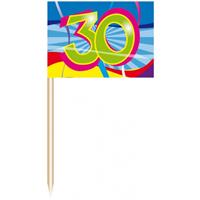 Folat 200x stuks Cocktail prikkers 30 jaar thema feestartikelen Multi
