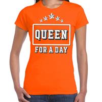 Bellatio Koningsdag t-shirt Queen for a day oranje voor dames