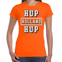 Bellatio Oranje / Hup Holland Hup supporter t-shirt oranje voor dames