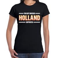 Bellatio Oranje / Holland Supporter t-shirt zwart voor dames