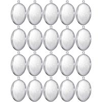 20x Transparante kunststof eieren decoratie 6 cm hobby Transparant