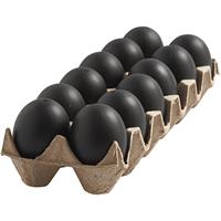 Set van 24x stuks eieren zwart plastic 6 cm Multi