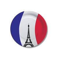 Frankrijk wegwerp bordjes 20 stuks Multi