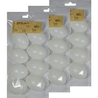 24x Witte kunststof eieren decoratie 6 cm hobby Wit