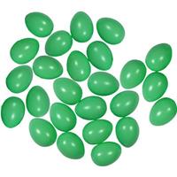 25x Groene kunststof eieren decoratie 4 cm hobby Groen