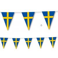 2x Landen thema versiering Zweden vlaggenlijn 3,5 meter Multi