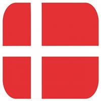 Bellatio 45x Bierviltjes Deense vlag vierkant Multi