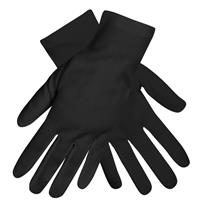 Set van 2x paar zwarte verkleed handschoenen kort volwassenen Zwart