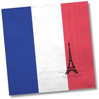 Frankrijk vlag thema servetten stuks Multi