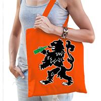 Bellatio Oranje Koningsdag tasje met drinkende leeuw voor dames