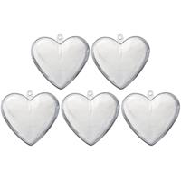 15x Transparante kunststof harten 6 cm decoratie/hobbymateriaal Transparant