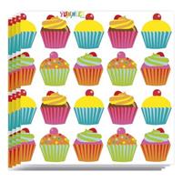 Haza 60x Cupcake dessert thema servetten 33 x 33 cm Multi