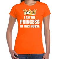 Bellatio Koningsdag t-shirt Im the princess in this house oranje voor dam Oranje