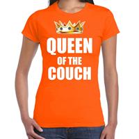 Bellatio Koningsdag t-shirt queen of the couch oranje voor dames