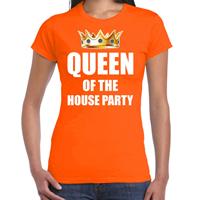 Bellatio Koningsdag t-shirt Queen of the house party oranje voor dames