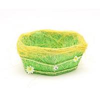 Paasdecoratie gras mandje groen 18 cm Multi