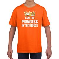 Bellatio Koningsdag t-shirt Im the princess in this house oranje voor mei (140-152) Oranje