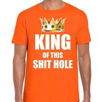 Bellatio Koningsdag t-shirt King of this shit hole party oranje voor here Oranje