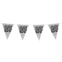 Zilveren verjaardag/jubileum vlaggenlijn 25 jaar 8 meter Zilver