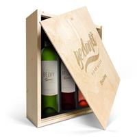 YourSurprise Wijnpakket in kist - Belvy - Wit, rood en rosé