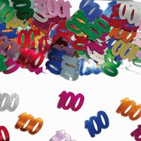 Haza 2x stuks confetti 100 jaar thema versiering zakjes van 15 gram Multi