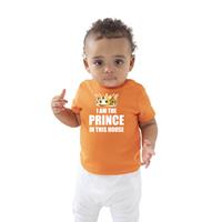 Bellatio I am the prince in this house Koningsdag t-shirt oranje baby/peuter voor jongens