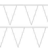 Set van 4x stuks polyester vlaggenlijnen wit 5 meter van stof Wit