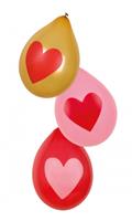 Boland ballonnen Love 25 cm latex rood/roze/goud 6 stuks