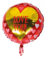 Boland Love You! Folienballon Partydeko Kinder gold  Kinder