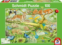 schmidt Dieren in de Jungle 100 stukjes - Puzzel