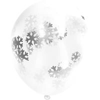 Folat Konfetti Ballons Schneeflocke, 4 Stück transparent