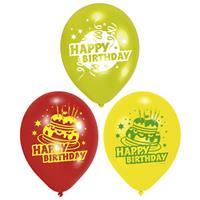12x stuks Happy Birthday ballonnen 23 cm Multi