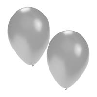 Shoppartners 75x stuks zilveren party ballonnen Zilver