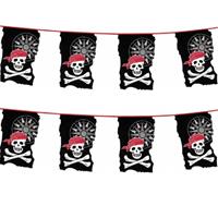 2x stuks piraten thema vlaggenlijnen doodshoofd 10 meter Multi