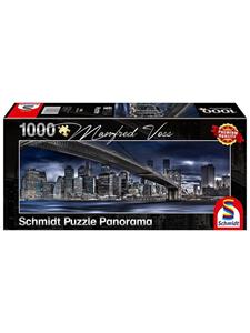 Schmidt Puzzle - Manfred Voss - Panorama: New York - Dark Night (1000 pieces) Vloer