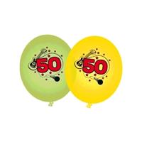16x stuks Groene en gele ballonnen 50 jaar Multi