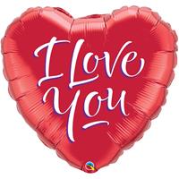 Folie ballon I Love You hart rood 46 cm met helium gevuld Multi