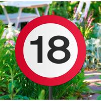 Folat 2x stuks tuin decoratieborden 18 jaar verjaardag van karton 26 cm Multi