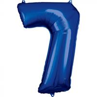 Amscan folieballon 58 x 88 cm nummer 7 blauw