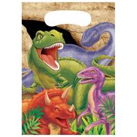 16x stuks Dinosaurus thema uitdeelzakjes/feestzakjes Multi