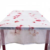 Boland tafelkleed Bloody 150 x 180 cm polyester wit/rood