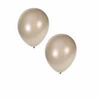 40x stuks metallic zilveren party ballonnen 36 cm Zilver - Ballonnen