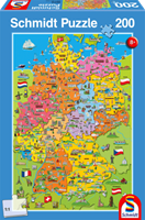 schmidt Getekende kaart van Duitsland 200 stukjes - Puzzel