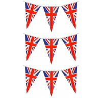 Set van 3x stuks union Jack/UK/Groot Brittanie vlaggenlijnen 7 meter - Vlaggenlijnen