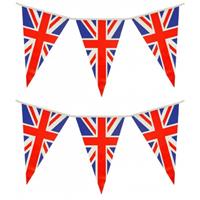 Set van 2x stuks union Jack/UK/Groot Brittanie vlaggenlijnen 7 meter - Vlaggenlijnen